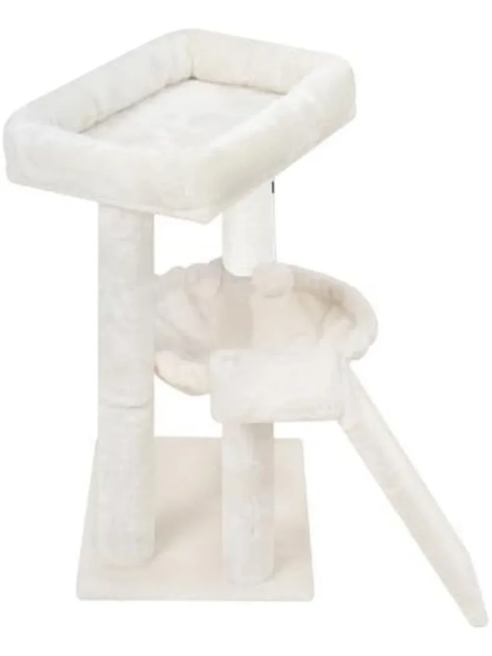 Cozy Cat Tree Tower with Scratching Post, Hammock & Playful Toy Balls - Beige